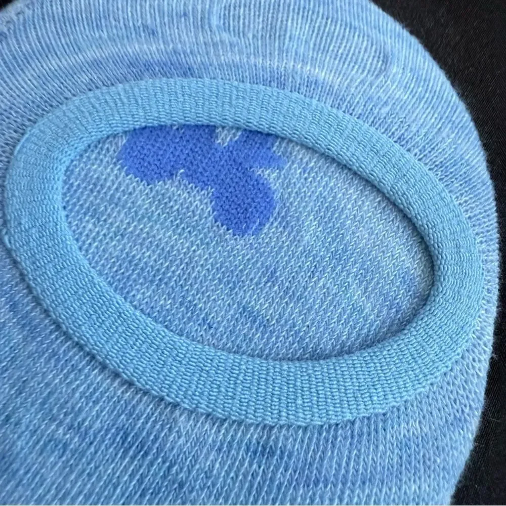 Blue No-Show Socks‎ with Pattern